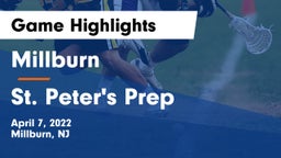 Millburn  vs St. Peter's Prep  Game Highlights - April 7, 2022