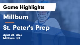 Millburn  vs St. Peter's Prep  Game Highlights - April 20, 2023