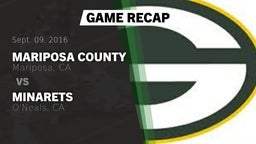 Recap: Mariposa County  vs. Minarets  2016