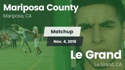 Matchup: Mariposa County vs. Le Grand  2016