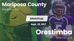 Matchup: Mariposa County vs. Orestimba  2017