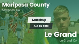Matchup: Mariposa County vs. Le Grand  2018