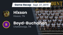 Recap: Hixson  vs. Boyd-Buchanan  2019