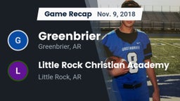 Recap: Greenbrier  vs. Little Rock Christian Academy  2018