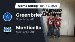 Recap: Greenbrier  vs. Monticello  2020
