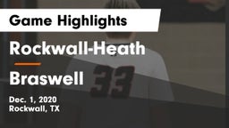 Rockwall-Heath  vs Braswell  Game Highlights - Dec. 1, 2020