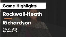 Rockwall-Heath  vs Richardson  Game Highlights - Nov 21, 2016