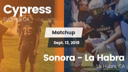 Matchup: Cypress  vs. Sonora  - La Habra 2019