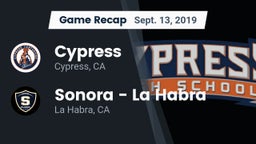 Recap: Cypress  vs. Sonora  - La Habra 2019