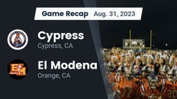 Recap: Cypress  vs. El Modena  2023