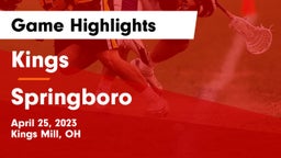 Kings  vs Springboro  Game Highlights - April 25, 2023