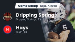 Recap: Dripping Springs  vs. Hays  2018