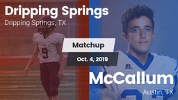 Matchup: Dripping Springs vs. McCallum  2019