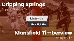 Matchup: Dripping Springs vs. Mansfield Timberview  2020