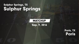 Matchup: Sulphur Springs vs. Paris  2016
