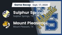 Recap: Sulphur Springs  vs. Mount Pleasant  2020