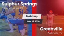 Matchup: Sulphur Springs vs. Greenville  2020