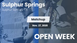 Matchup: Sulphur Springs vs. OPEN WEEK 2020