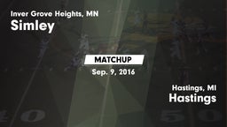 Matchup: Simley  vs. Hastings  2016