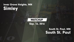 Matchup: Simley  vs. South St. Paul  2016