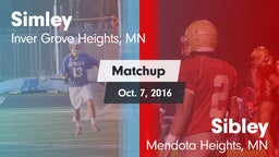 Matchup: Simley  vs. Sibley  2016