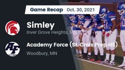 Recap: Simley  vs. Academy Force (St. Croix Prep HS) 2021