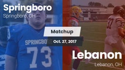 Matchup: Springboro High vs. Lebanon   2017