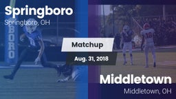 Matchup: Springboro High vs. Middletown  2018