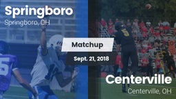 Matchup: Springboro High vs. Centerville 2018