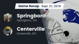 Recap: Springboro  vs. Centerville 2018