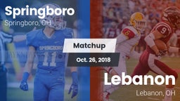 Matchup: Springboro High vs. Lebanon   2018