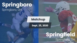Matchup: Springboro High vs. Springfield  2020