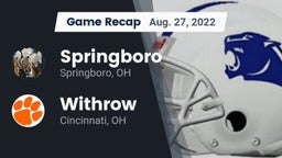 Recap: Springboro  vs. Withrow  2022