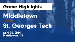 Middletown  vs St. Georges Tech  Game Highlights - April 30, 2024