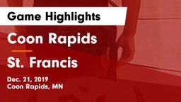 Coon Rapids  vs St. Francis  Game Highlights - Dec. 21, 2019