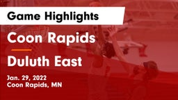 Coon Rapids  vs Duluth East  Game Highlights - Jan. 29, 2022