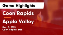 Coon Rapids  vs Apple Valley  Game Highlights - Dec. 5, 2023