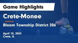 Crete-Monee  vs Bloom Township  District 206 Game Highlights - April 10, 2024