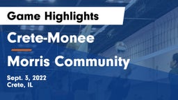 Crete-Monee  vs Morris Community  Game Highlights - Sept. 3, 2022