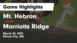 Mt. Hebron  vs Marriotts Ridge  Game Highlights - March 30, 2023
