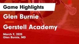 Glen Burnie  vs Gerstell Academy Game Highlights - March 9, 2020