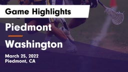 Piedmont  vs Washington  Game Highlights - March 25, 2022