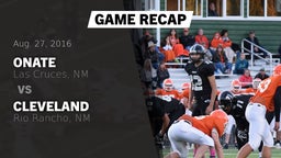 Recap: Onate  vs. Cleveland  2016