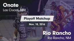 Matchup: Onate  vs. Rio Rancho  2016
