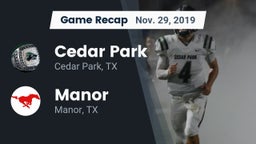 Recap: Cedar Park  vs. Manor  2019