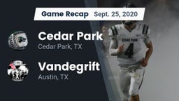 Recap: Cedar Park  vs. Vandegrift  2020