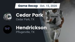 Recap: Cedar Park  vs. Hendrickson  2020