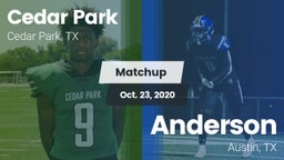 Matchup: Cedar Park High vs. Anderson  2020