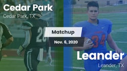 Matchup: Cedar Park High vs. Leander  2020
