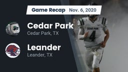 Recap: Cedar Park  vs. Leander  2020